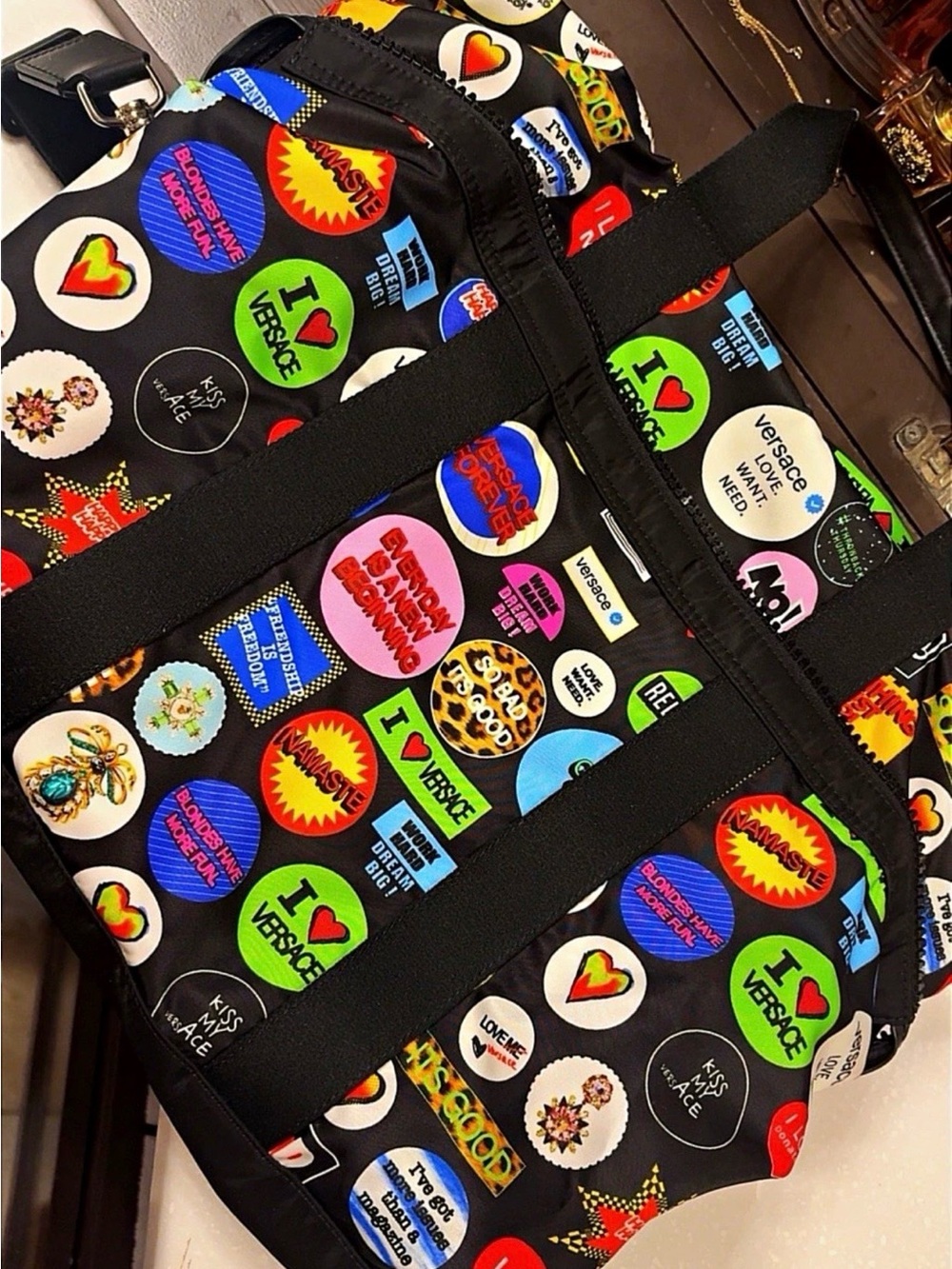 Versace Button Weekender Tote